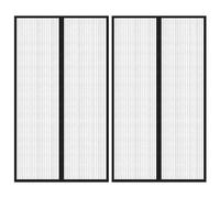vidaXL 2x Insect Door Curtains with Magnet Blocks Black 220x100 cm Fly Screen
