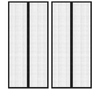 Insect Door Curtains with Magnet Blocks Windows Fly Screen Black 2 pcs vidaXL