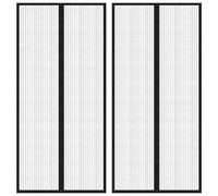 Insect Door Curtains with Magnet Blocks Windows Fly Screen Black 2 pcs vidaXL