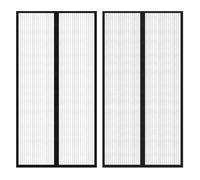 Insect Door Curtains with Magnet Blocks Windows Fly Screen Black 2 pcs vidaXL