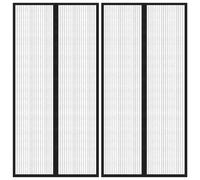 Insect Door Curtains with Magnet Blocks Windows Fly Screen Black 2 pcs vidaXL