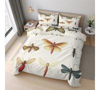 Insect Duvet Cover Set Emperor Size, Butterfly Moth Bedding Set 290x235 cm, Quilt Cover with 2 Pillowcases, Soft Microfiber 3pcs, Zip 21D&-27