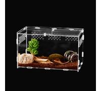 Insect Feeding Box 30x20x15cm, Acrylic Terrarium Containers for Spider Lizard Frog Scorpion, Portable Crawling Pet Reptile Habitat with Vents, Anti-escape Design (30 * 20 * 15cm)