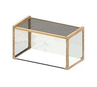 Insect Feeding Box Wooden Grain Reptile Tortoise Turtle Habitat ReptileCage Feeding House Transparent Habitats Vivarium for Lizard, Amphibians (42 * 42 * 76cm)