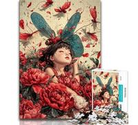 Insect Girl Jigsaws Puzzles 1000 Pieces for Teenagers Gifts,for Educational Game Challenge Toy Unique Home Decor And Gifts 38x52cm