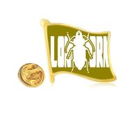 Insect Harm Phobia Longicorn Golden Metal Flag Lapel Pin Badge