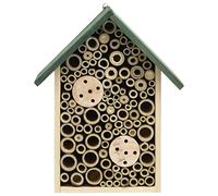 Insect Hotels Pack of 2 23 x 14 x 29 cm Solid Fir Wood Weatherproof Protective House for Bee, Ladybird Lacewing, Butterfly House, Nesting Box for Garden, Balcony, Patio
