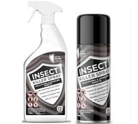 Insect Killer Bundle - 1L Spray & 400ml Aerosol Complete Treatment for Flying and Crawling Insects Indoor and Outdoor Use for Flies Ants Bed Bugs Fleas Moths Spiders Silverfish and More