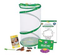 Insect Lore Giant Butterfly Garden Kit (Packaging May Vary) | Voucher for 10 live Painted Lady caterpillars, feeding pipette, chrysalis holding log, STEM journal, reusable mesh, ages 4+