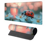 Insect Mouse Pad, Mouse Mat 800x400x3mm, Stitched Edge Design XXL Desk Mat Large, Desk Accessories Gaming Mousemat, Office Accessories Keyboard Pad, for Gaming PC Office Large Mousepad, Red 2-4801
