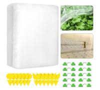 Insect Netting for Vegetables, 2.5x10M Garden Netting for Plants with 12 Sticky Traps & 10 Greenhouse Accessories, Garden Netting for Veg Patch Fine Mesh Effectively Preventing Pests and Birds