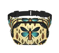 Insect Pattern Arrangements Pattern trendy fashionable waist bag, unisex travel sports messenger bag
