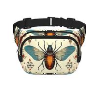Insect Patterns Pattern trendy fashionable waist bag, unisex travel sports messenger bag
