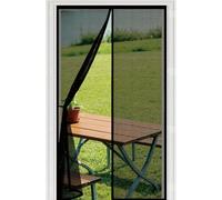 Insect Protection Door 111 x 216 cm with Powerful Magnets Automatically Closes and Magic Tape, Install Without, Keep Bugs Out, Screen Doors with Magnets for Patio Door, Black