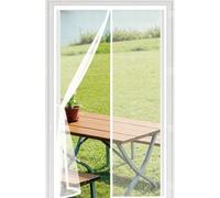 Insect Protection Door 129 x 252 cm with Powerful Magnets Automatically Closes and Magic Tape, Install Without, Keep Bugs Out, Screen Doors with Magnets for Patio Door, White