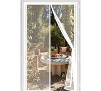 Insect Protection Door 180 x 195 cm with Powerful Magnets Automatically Closes and Magic Tape, Install Without, Keep Bugs Out, Screen Doors with Magnets for Patio Door, White