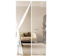 Insect Protection Door No Gap 109 x 252 cm Durable, Keeps Bugs Out, Kid and Pet Friendly Anti Mosquito Fly Curtain Door Screens Nets Hundreds of Sizes, Lets Fresh Air in, White