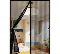 Insect Protection Door No Gap 151 x 210 cm Durable, Keeps Bugs Out, Kid and Pet Friendly Heavy Duty Mesh Bug Curtain Lets Fresh Air in, Hundreds of Sizes, Black