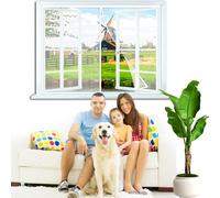Insect Protection Window No Gap, 125x190cm Magnetic Mesh Screen Doors Magnets, Heavy Duty Door Net Screen Magnetic Closure for Single Door White