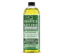 Insect Repellent with CITRONELLA & Tea Tree Essential Oil Repellent Against Mosquitoes, Biting Insects, Flies and Ticks for Body Oil Deet Free (250ml Cap)