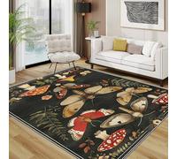 Insect Rug - Butterfly Moth Mushroom Vintage Small Rugs for Bedroom 60x90, Mystical Forest Botanical Floor Mat Soft Washable Non Slip Indoor Mats, Insect Room Decor