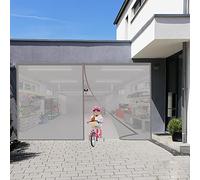 Insect Screen Door, 85x210cm Insect Door Screen with Full Frame Magic Tape, Magnetic Screen Door Auto Closer Fits Doors, Keep Out Bugs Let Fresh Air in (Gray)