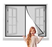 Insect Window Screen for Patio Windows,90x180cm Screen Door Hands Free Fly Mosquitos Bug Insect Screen,Automatic Closure,Pet Friendly Black
