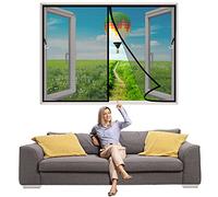 Insect Windows Screen for French Windows 90x90 cm Hands Free Bug Mesh Curtain for French, Automatically Tight Closure, Walk Through Easily Black Z