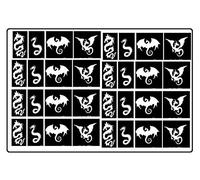 Insects Animals and Birds Tattoo Glitter Stencils Collection (Dragon Tattoo Stencils)