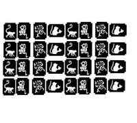 Insects Animals and Birds Tattoo Glitter Stencils Collection (Monkey Tattoo Stencils)