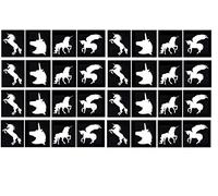 Insects Animals and Birds Tattoo Glitter Stencils Collection (Unicorn Tattoo Stencils)