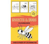 Insects & Bugs Colouring Book Travel Edition: A black and white pocket sized activity book filled with spiders, ants, bees and more (Animals Colouring Book Series for Kids)