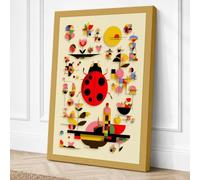 Insects in Primary Colour Canvas Wall Art Print 30x20 Inch (76 x 51 cm)