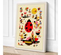 Insects in Primary Colour Canvas Wall Art Print 36x24 Inch
