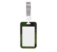 Insects on Leaves Card Badge Holder.Sliding Badge Holder with Lanyard, Printed Work ID Card Case