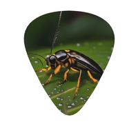 Insects On Leaves Guitar Plectrum Set Of 12, Including 3 Thicknesses Of Plectrums For Acoustic Guitars, &Ukuleles And More.