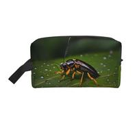 Insects on Leaves Large Capacity Travel Toiletry Bag for Organizing Toiletries and Small Items Suitable for Travel Daily and Gym