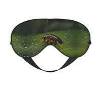 Insects on Leaves Print Eye Mask for Comfortable Sleep – Elastic Nighttime Shade, Perfect for Plane, Travel, and Meditation