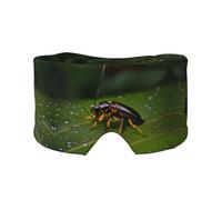 Insects on Leaves Unisex Side Sleeping Headband, Sleeping Eye Mask and Ear Muffs, (26.8 * 4.3 inches), Indoor and Outdoor Travel Yoga Adjustable Comfort Eye and Ear Muffs,