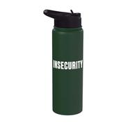 Insecurity Backside Funny Pun Sarcastic Security Costume Stainless Steel Insulated Water Bottle