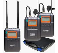 INSEESI Professionai Wireless Video Recording Microphone with 1 Receiver, 2 Transmitters, and 2 Lapel Microphones Compatible Smartphones,DSLR,and Video Cameras