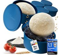 Inselkrone Pizza Ball Box with Lid, Set of 6, Perfect as a Pizza Box, Fermentation Box and Dough Box, Up to 350 g, Pizza Dough Box, Durable Non-Stick Silicone, Ideal as Pizza Accessories, Dishwasher