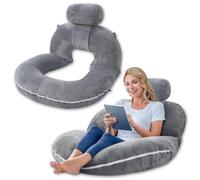 INSEN Reading Pillow, Back Pillow for Sitting in Bed for Reading, Nurse & Relax, Reading Pillow for Adults, Moms & Kids, Sit Up Pillow for Bed (Grey, 51in)
