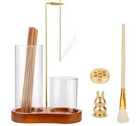 Insence Holder, Wooden Upside Down Incense Holders for Sticks with Removable Glass Ash Catcher, Modern Design Incense Burner for Meditation Yoga Spa Room Office Decor and Home Relaxation