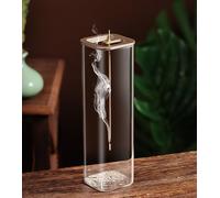 Insence-Stick Holder [Anti-Ash Flying], Modern Incense Burner Holder with Removable Glass Ash Catcher, for Home Decor Yoga Meditation