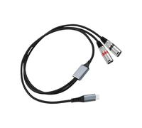 INSEOWI Braideds Shielded USB C To Double XLRs Splitter Cable For Mixers Amplifiers 384kHz Sampling Rate Left Right Channel Design Braideds Double Xlrs To USB C Converters