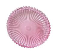 INSEOWI Clear Glass Plates Pillar Candleholder Round Dish for Snacks Jewelry Bathroom Table Centerpieces Decors Glass Pillar Holders