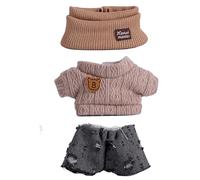 INSEOWI Creative Doll Clothes 17cm Plush Accessory Easy Change Design Sweater Pants Hat for Kids Pretend Play Toy Wear Anime Clothes