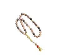 INSEOWI Elegant Gemstones Bead Wristlet Elastic Cord Gold Tassels Accent Stretch Jewelry for Casual Formal Stone Bead Elastic