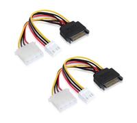 INSEOWI Heavy Duty SATAs Male To Double 4Pin IDEs Adapters Cable Supporting Old And New Storage Devices Double IDE Power Adapters Cable